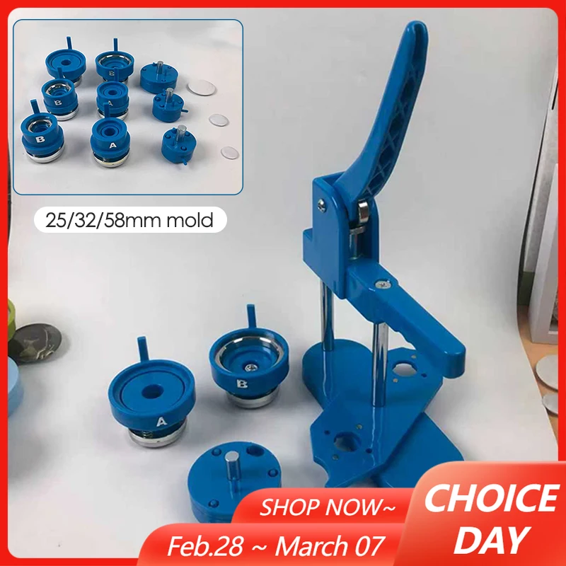 

25/32/58mm New DC109 Rotating Style Badge Button Maker Set 300pcs Making Badge Parts+Circle Cutter+10*Bottle Opener+10*Keychains