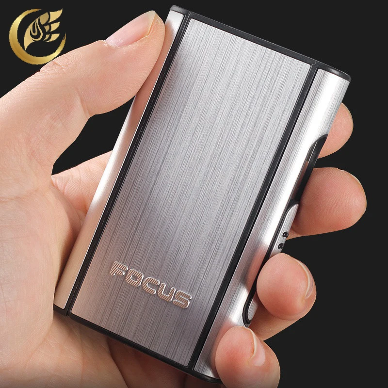 High Quality 2 PCS Aluminium Alloy Ejection Holder Portable Automatic Cigarette Case Windproof Metal Box Smoke Boxes