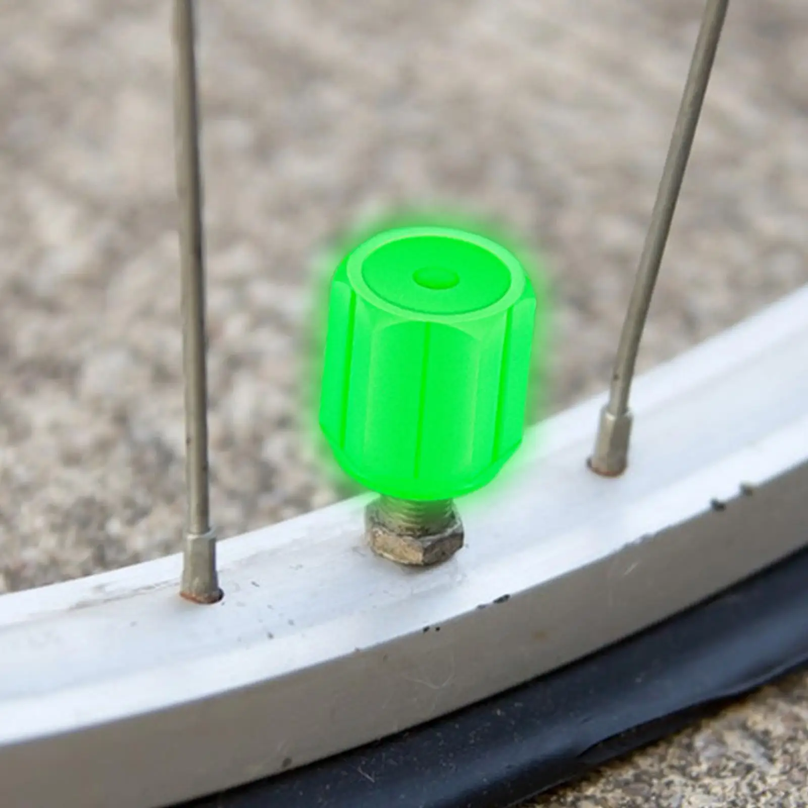 Glow in The Dark Valve Stem Caps 8 Piece Universal 0.3 Inch Glowing Valve Stem Caps for Car SUVs Trucks Motorcycles Motorbikes view 3