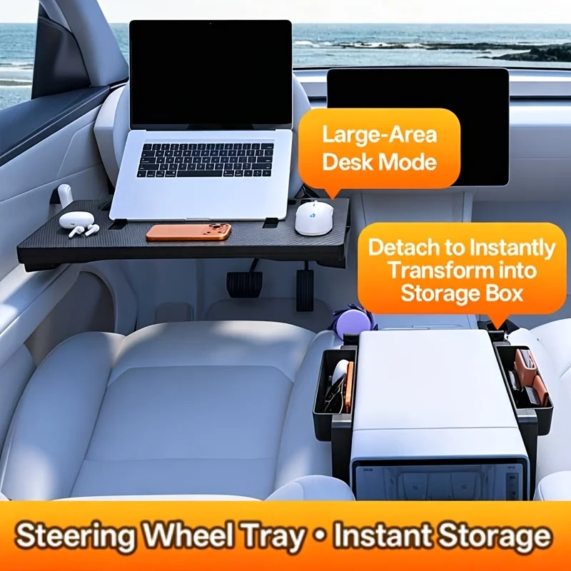 1pc Car Steering Wheel Table, Car Foldable Table, In-Car Office Computer Table, Car Multi-Function Dining Table, Car Tray Table,