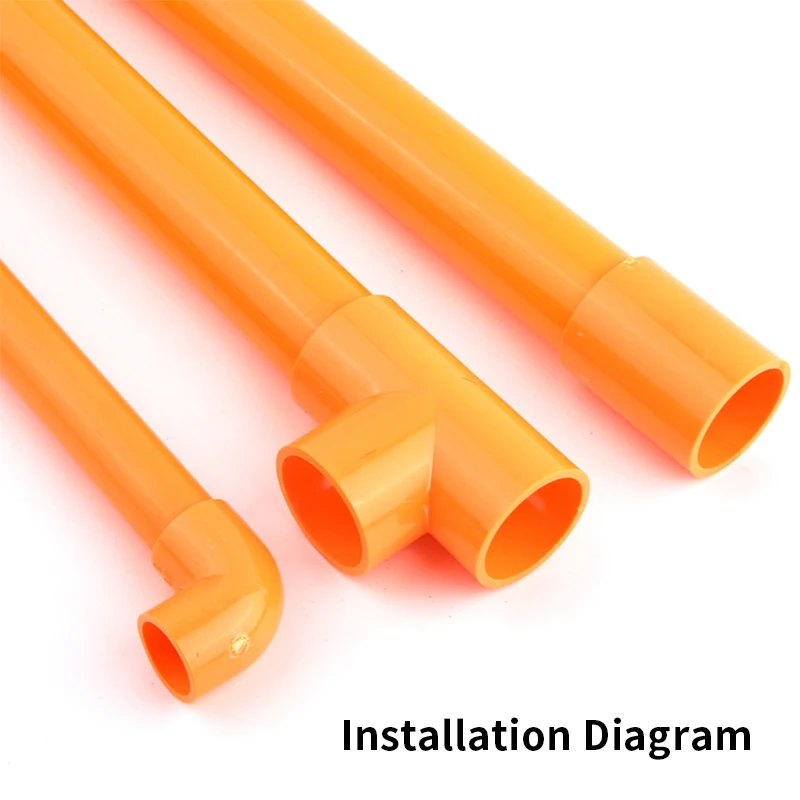 20~50mm Orange PVC Pipe 90° Elbow Direct Connectors Aquarium Overflow Joints, Garden Irrigation DIY Inlet Outlet Drain Fittings