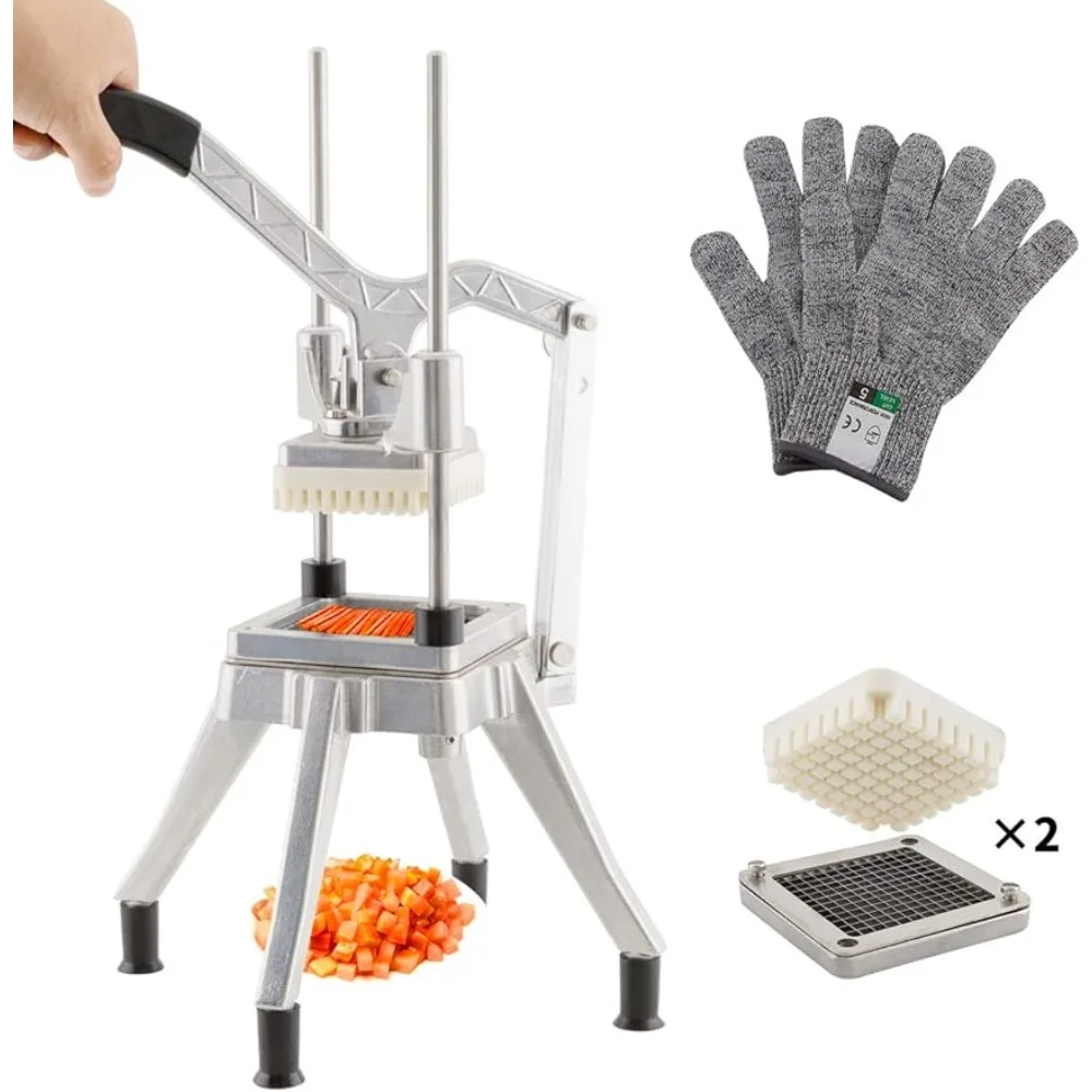 

Potato Chipper Quick Manual Dicer French Fry Cutter Machine Easy for Onion Tomato Pepper Potato Professional Fries Cutter Chips