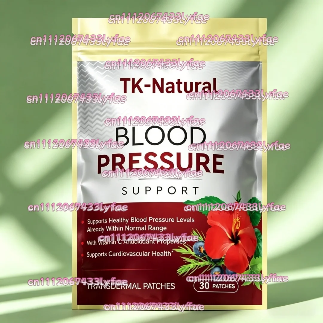 30 Patches Premium Blood Pressure Support Transdermal Patches for Cardiovascular & Heart Health with Garlic, Hawthorn & Hibiscus
