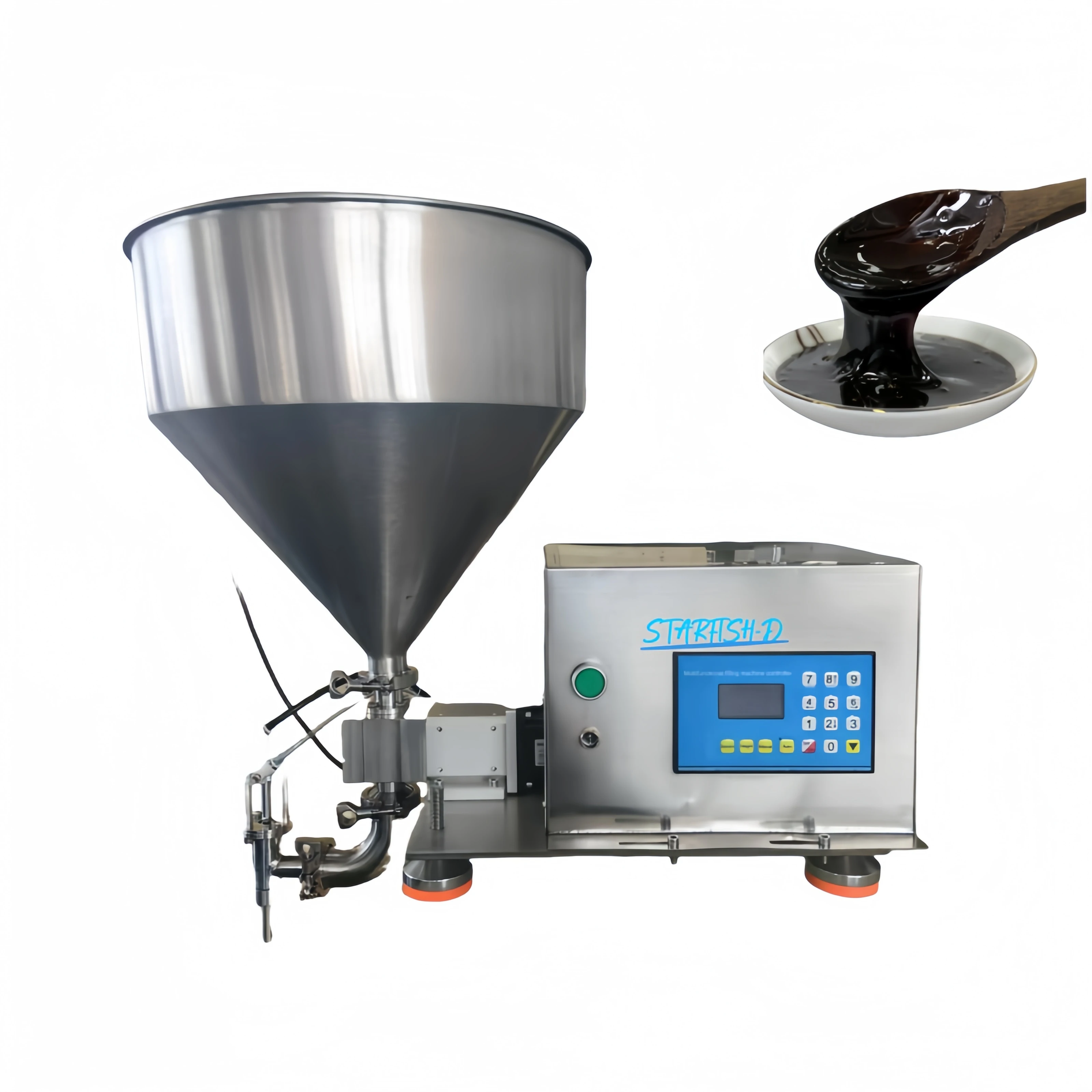 

Factory Semi Automatic 40L Gear Magnetic Pump Machine Honey Paste Tomato Paste Cream Liquid Filling Machines For Chocolate Oil