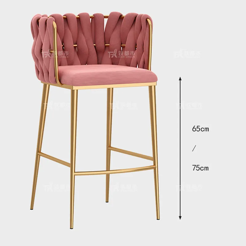 Modern Counter Bar Stools Nordic Office Replica Designer Reception High Metal Chair Minimalist Tabouret De Bar Furniture