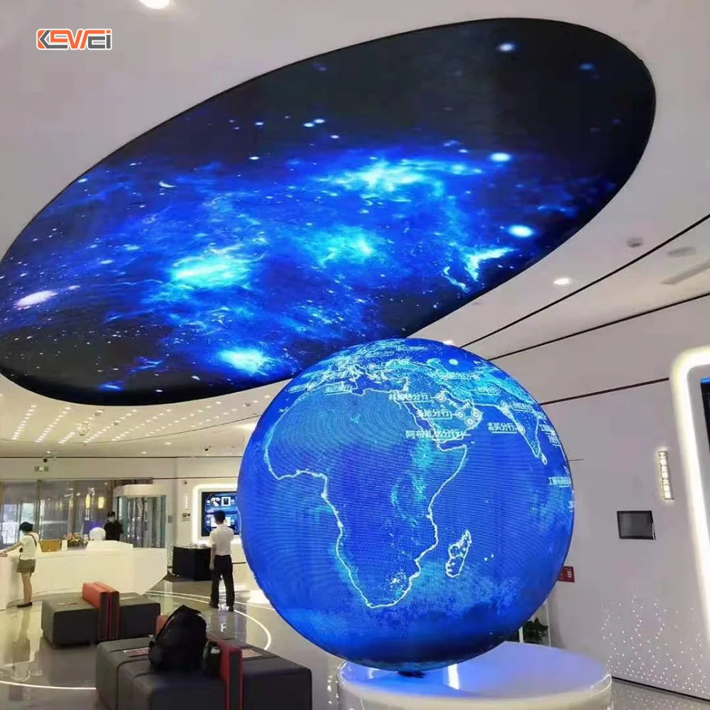 Color Video P6 Indoor Creative Spherical Flexible Ball Led 360 Degree Sphere Advertising Display