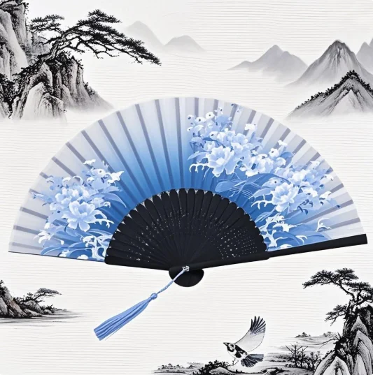 Hand Fans Women Girl Party Dancing Fan New Bright Folding Fan Bright Color Rainbow Starry Sky In The Dark Festival Acting