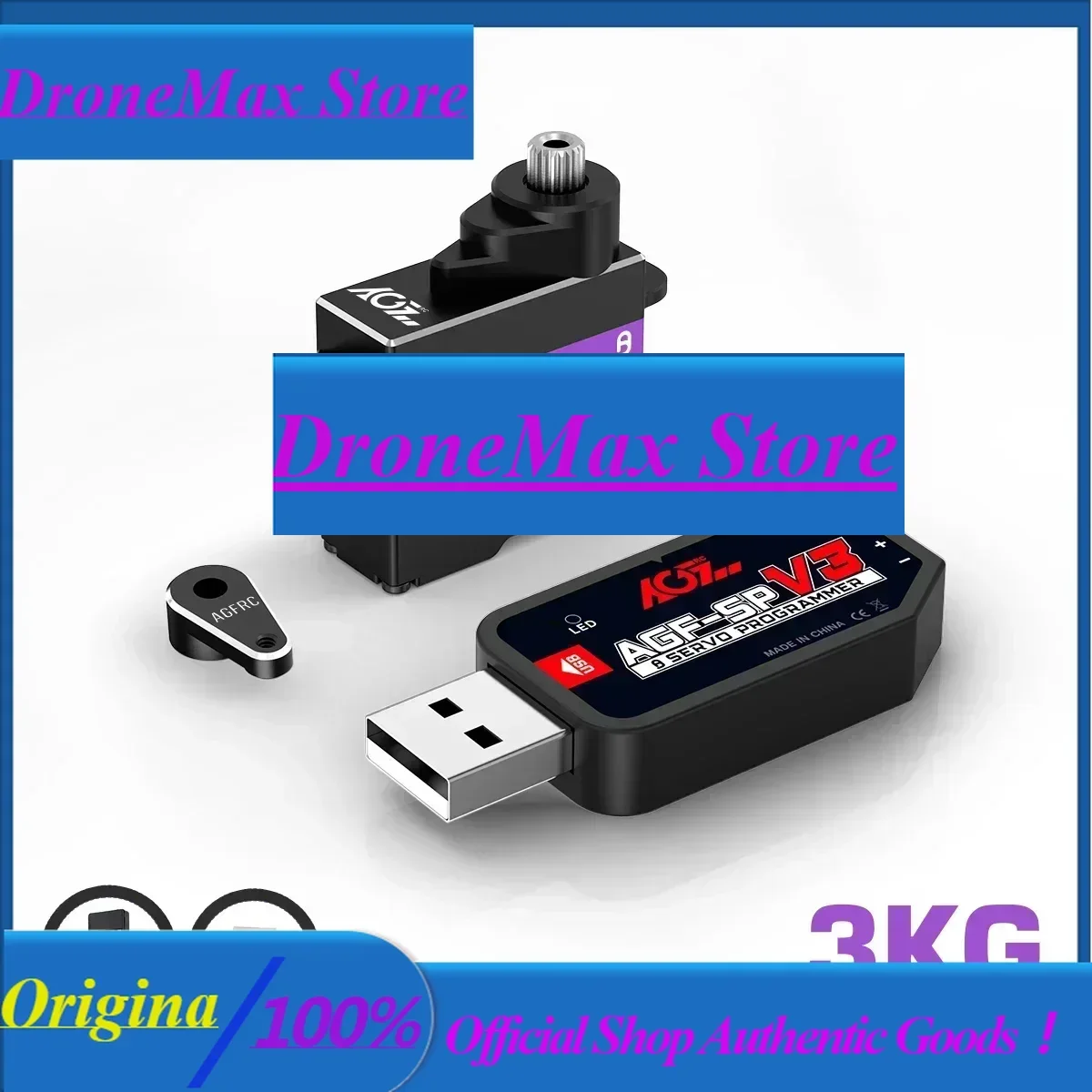 DroMaAGFRC A06CLS V2 6g Titanium Gear 3.0KG Super Fast Programmable Micro Servo For 1/18 1/24 1/27 1/28 Mini Car GLR GLA MRZ Air