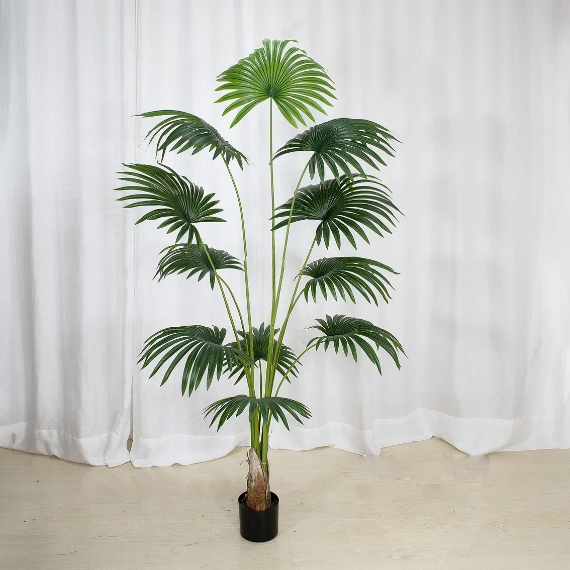 Tropical New Model Artificial Plants Tree Home Decor Bonsai Tree Plastic Plants Pots Modern Indoor Palm Contemporary Plant