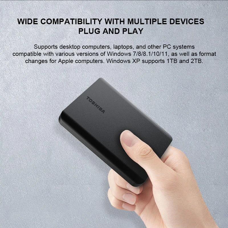 Toshiba External Hard Drive 2.5 Portable Hard Drive HDD 4TB 1TB 2TB USB3.0 for Desktop PC Mac Laptops Gaming Consoles TV PS5