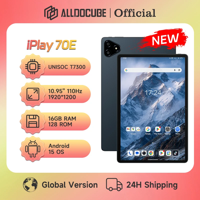 ALLDOCUBE iPlay 70E Unisoc T7300 Дисплей 10,95 дюйма, 110 Гц, 16 ГБ (8 ГБ + 8 ГБ виртуального времени), ОЗУ, 128 ГБ ПЗУ, 7000 мАч, планшет LTE, Android 15