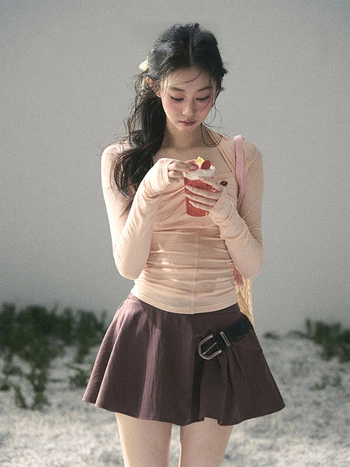 

Женская футболка Spicy Girl с длинным рукавом, приталенная, для повседневной носки, из смесовой ткани с лиоцеллом и шерстью, весна-лето