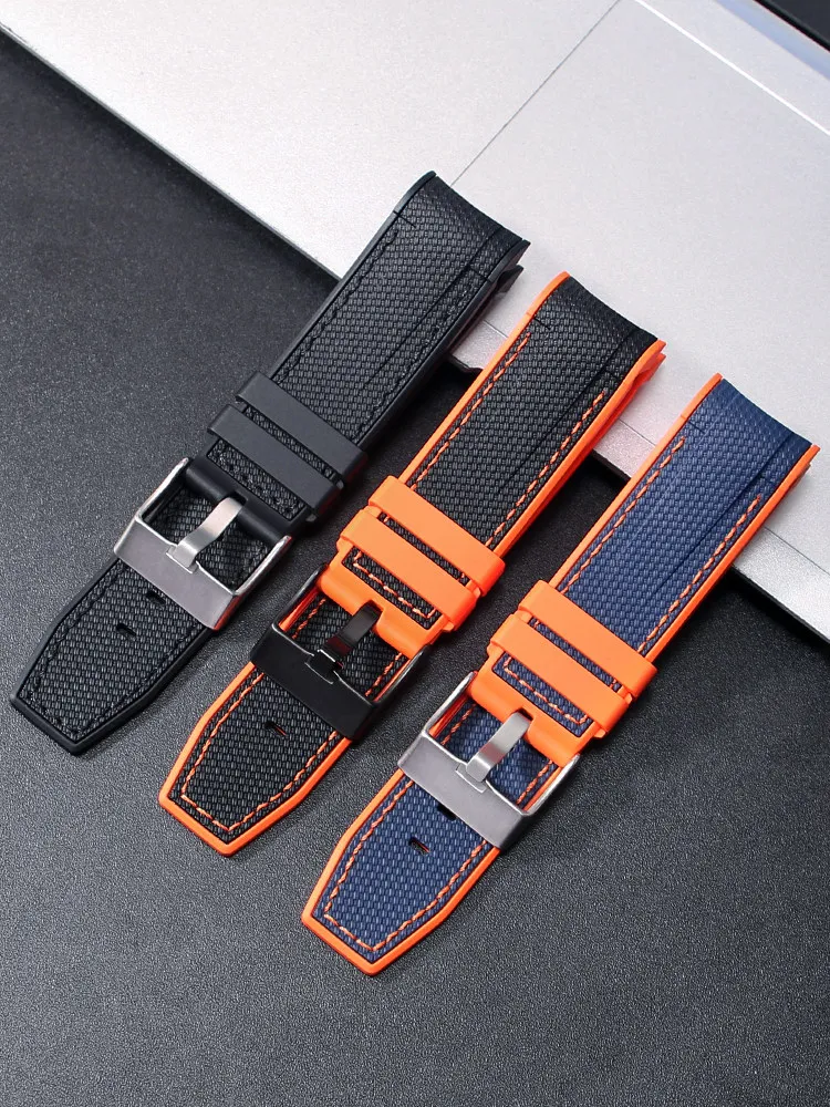Curved Mouth Silicone Watch Strap Is Suitable for Tudor M79250BA/BM Biwan Bronze Tudor Small Copper Shield Bracelet
