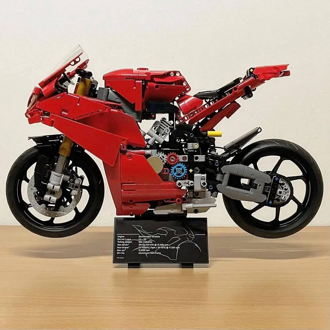Technische Panigale V4S Motorrad Modell Bausteine Kit Superbike Spielzeug Weihnachten Geschenke Für