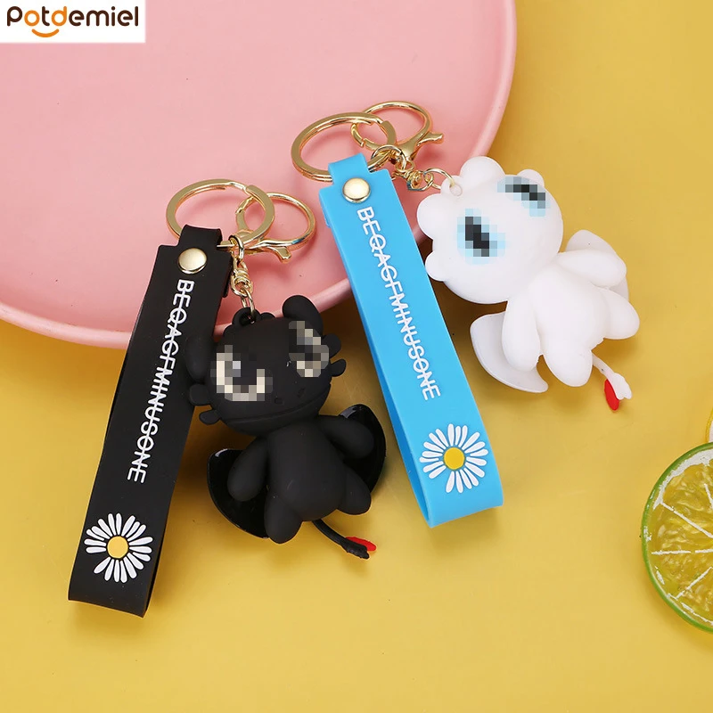 

Cartoon Anime 3D Black White Flying Dragon Keychain Pendant Cartoon Anime Backpack Pendant Children's Birthday Gift Keychain