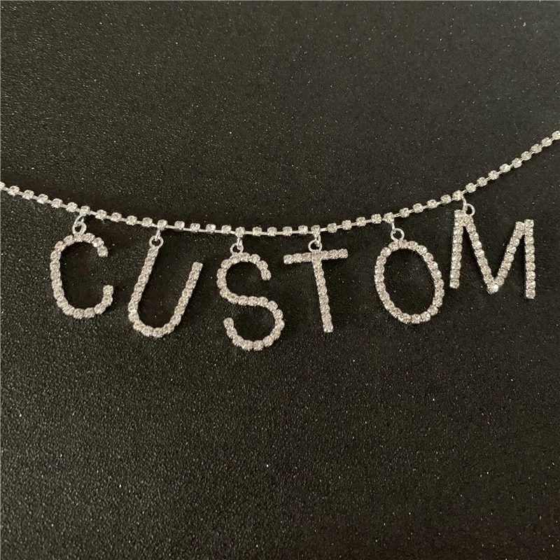 Ceinture de taille personnalisée avec lettre en biscuits pour femmes, bijoux de ventre en cristal pour filles, bricolage, livraison directe