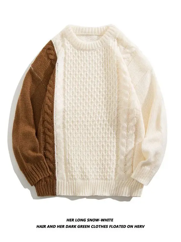 

Loose Thiened American High Street Sle Men's Knitted Sweater Autumn Winter Design Sensation Casual Wear Polyester Fiber