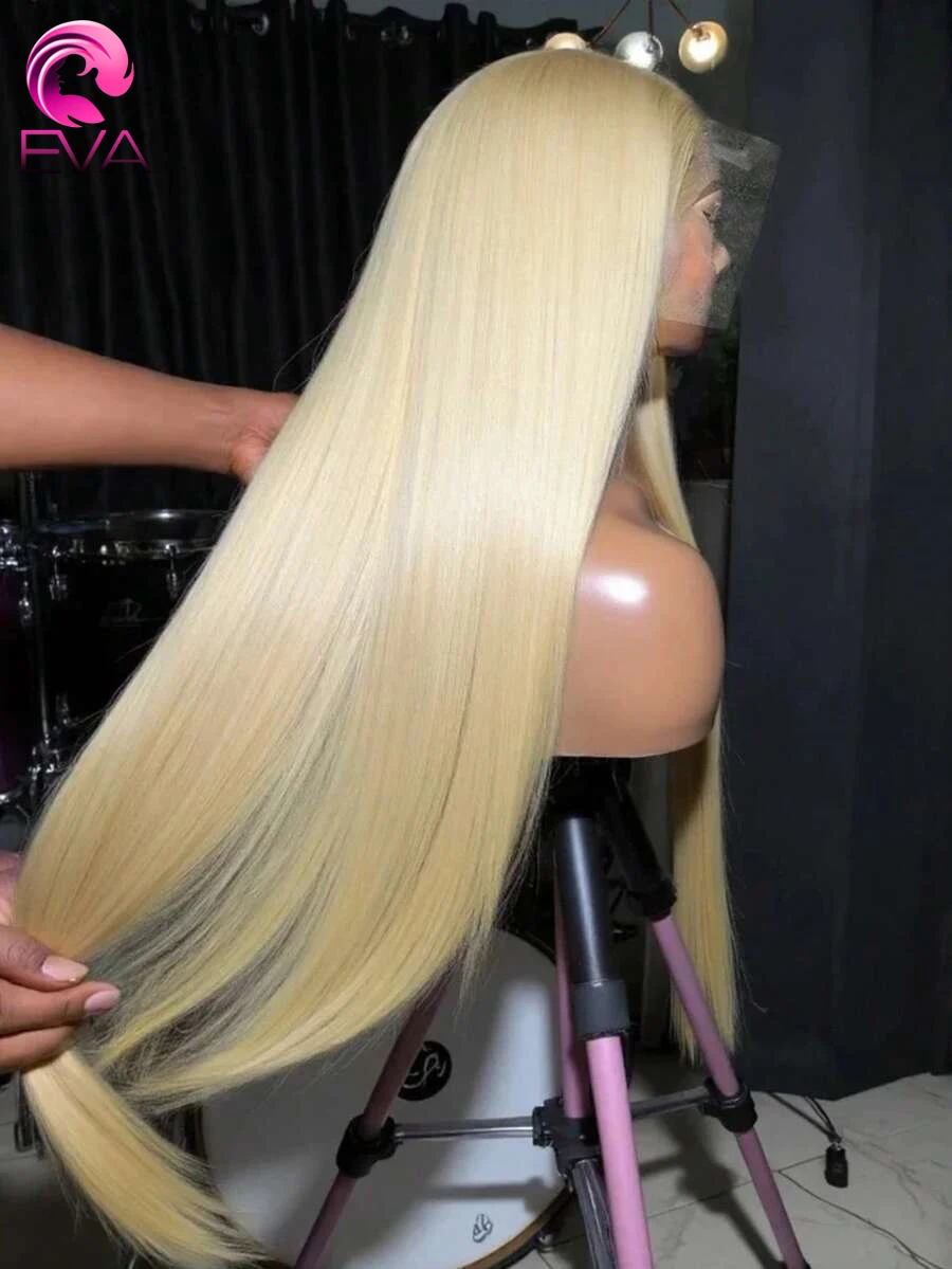 إيفا 613 HD الدانتيل الشفاف الباروكة الأمامية 13x6 شقراء مستقيم 100% خصلات الشعر المستعار الإنسان للنساء قبل قطعها 13x4 الدانتيل الجبهة الباروكات