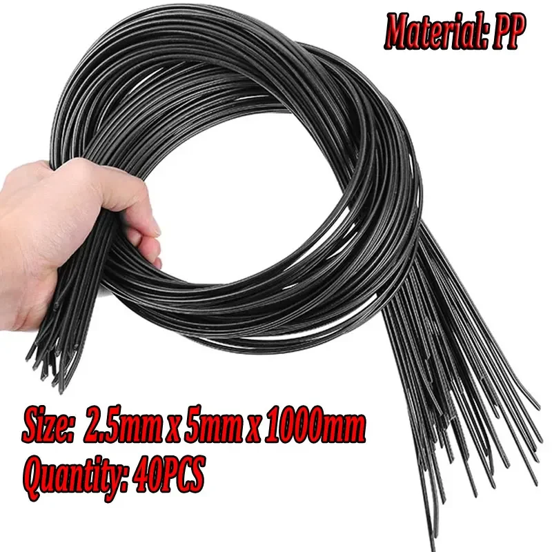 40PCS Black PP Plastic Welding Rods for Plastic Weldeing Gun/Hot Air Gun/Welding Tool