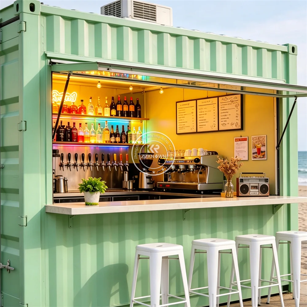 Mobile Container Kitchen Truck Street Food Coffee Tea Bubble Tea Cart Modular Container Restaurant Fully Equipped