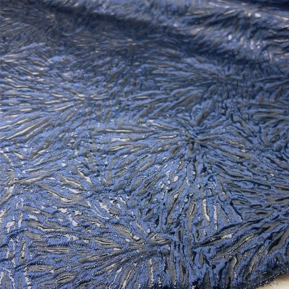 Emboss Jacquard Fabric Weaving Brocade Memory Overcoat Clothing Designer Fabrics for Diy Sewing Cloth By The Meter