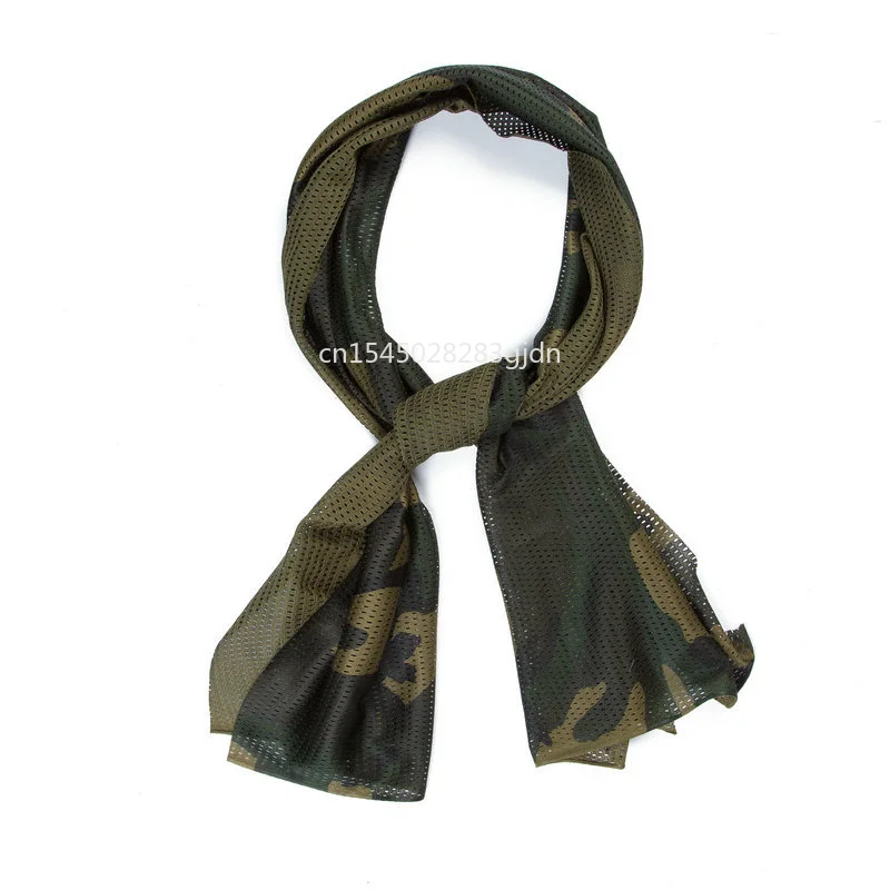 Camouflage Mesh Neck Scarf Sniper Face Scarf Head Wrap for Outdoor Camping Hunting