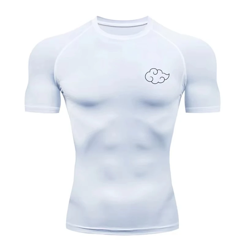 

Cloud Print Men's Compression Shirt | Quick Dry Breathable Top for Gym Workout Running & 0079