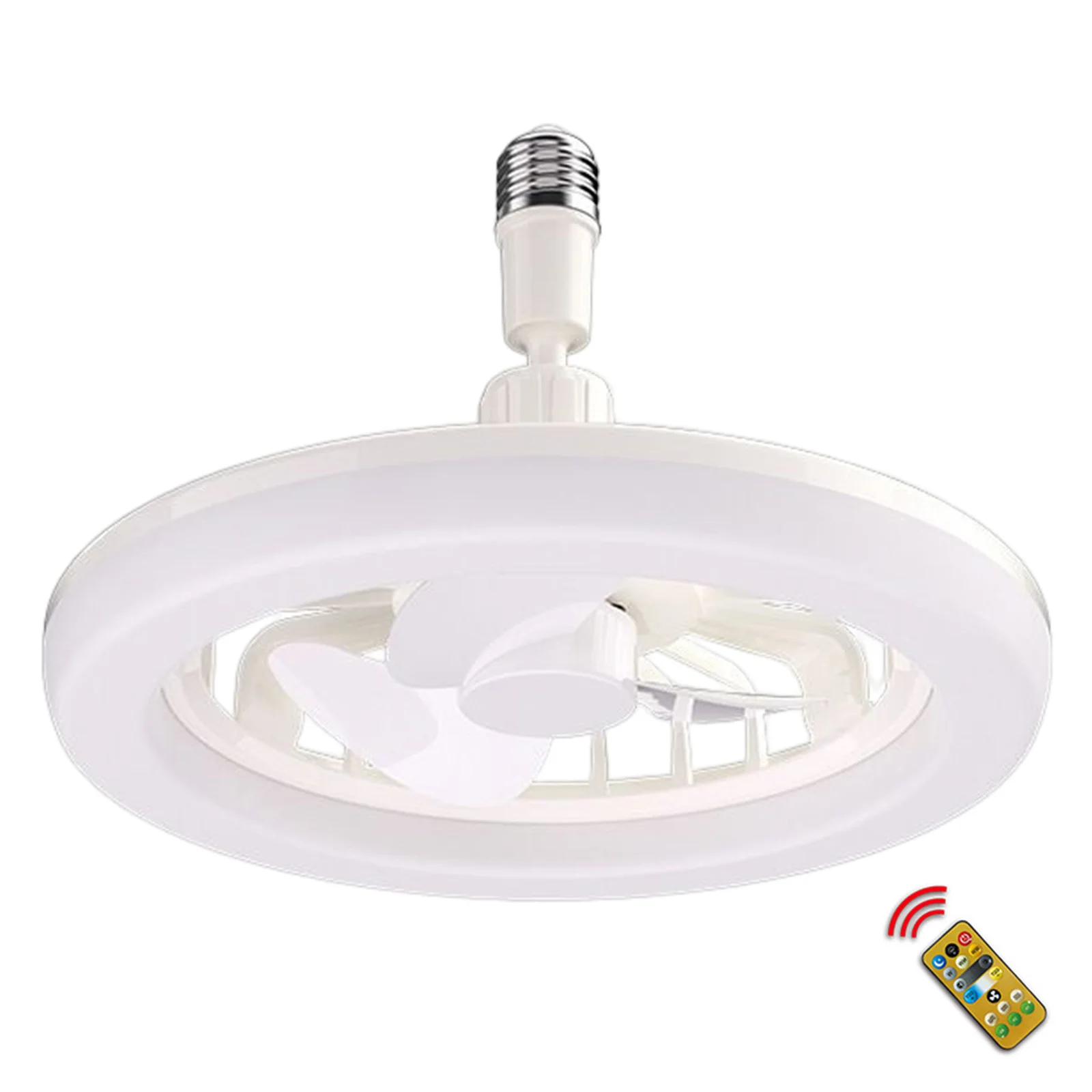 

Ceiling Fan Lights E27 Light Holder Fan Chandelier with Remote Control 3 Speeds Wind Mute Dimmable 5-blade for Living Room Study