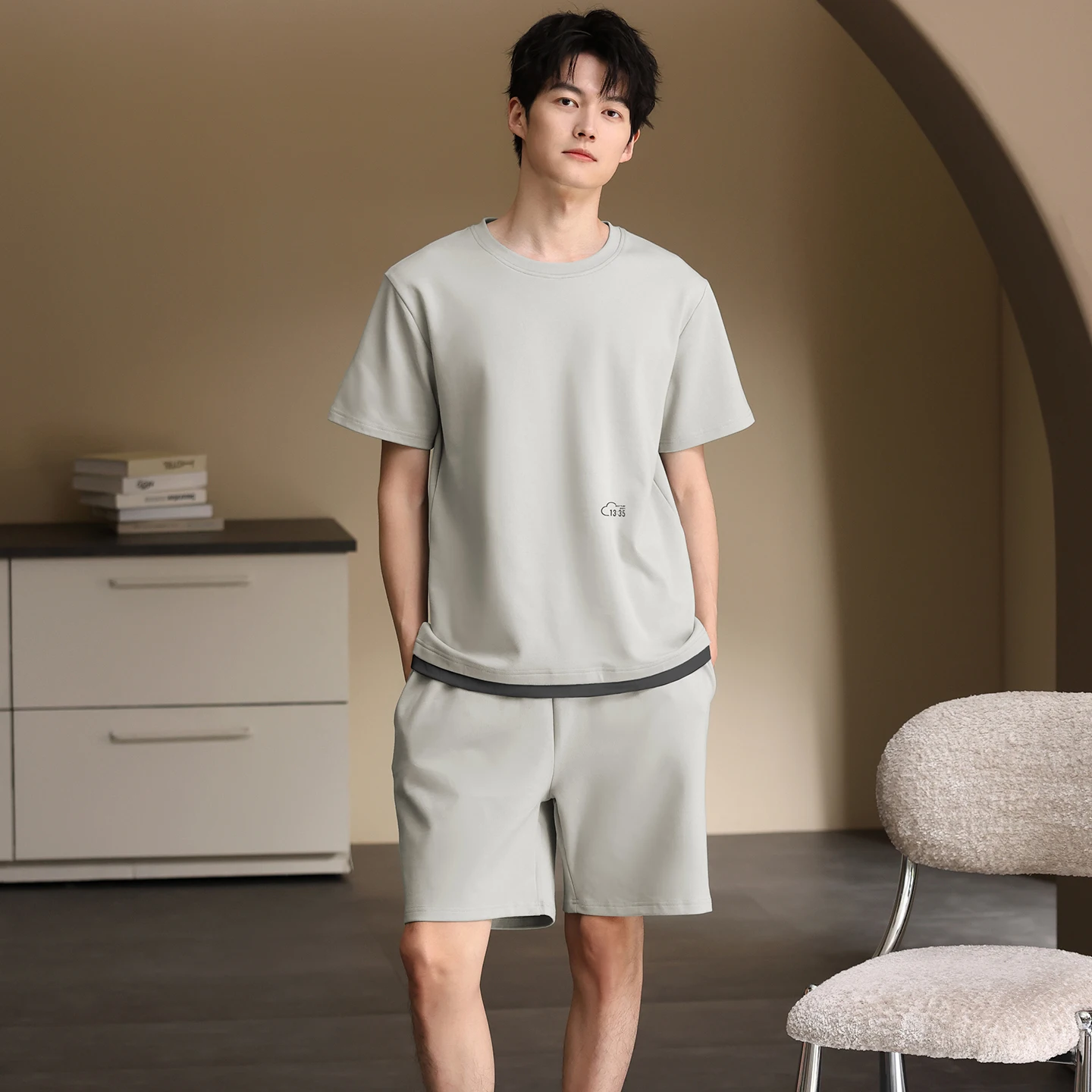 

Pyjamas Male Full Pure Cotton Fashion Men Short Sleeve Short Pants Pajamas Set 2 Piece/set Summer Pijama Hombre Home Lounge Gift