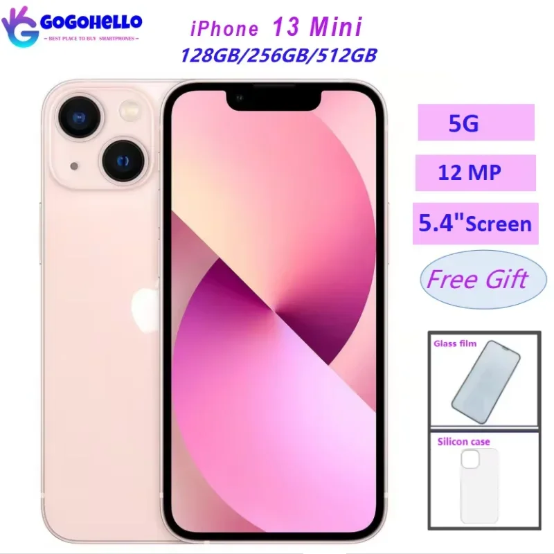 98% جديد وأصلي Apple iPhone 13 mini 5.4 "ذاكرة الوصول العشوائي الأصلية 4GB ROM 128/256/512GB A15 Bionic IOS Face ID NFC 5G هاتف محمول غير مقفول