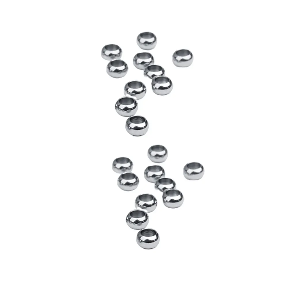 

20 Pcs Beaded Necklaces Large Hole Beads Spacer DIY Craft Creative Accessories Silver Jewelry Making