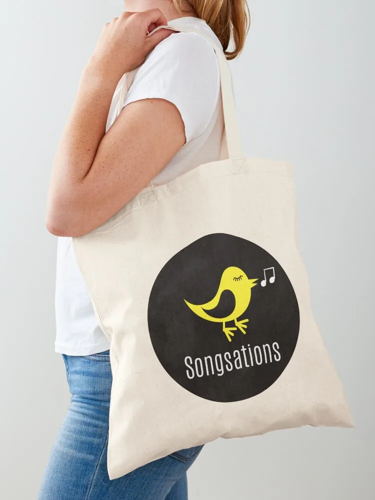 

Сумка-тоут с логотипом Songsations, женская сумка-тоут, холщовая сумка, сумка-шоппер для университета, большая женская сумка