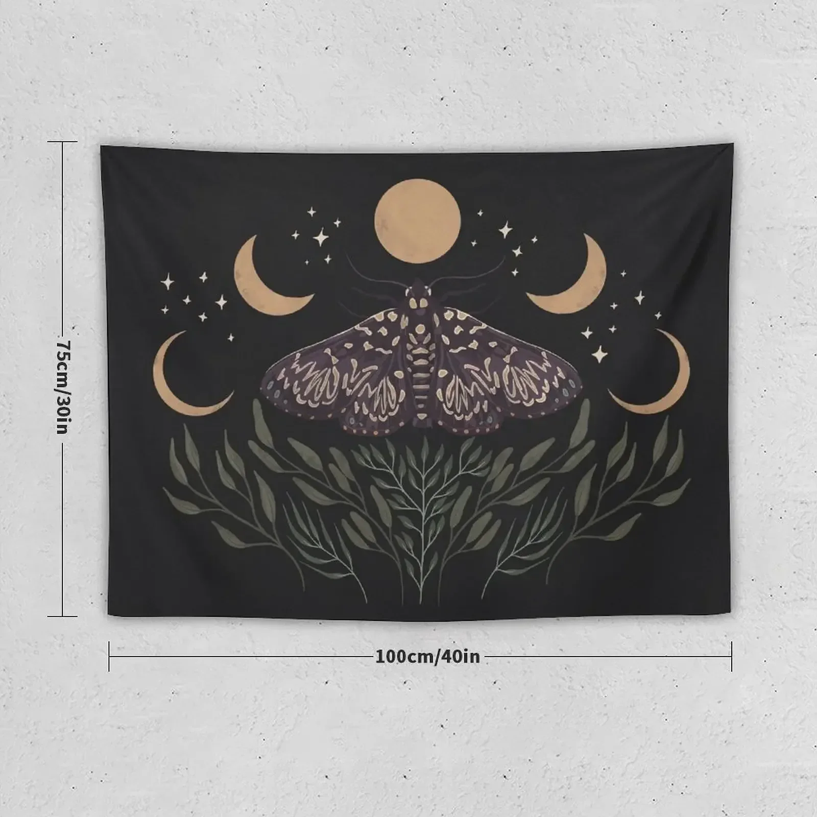 Moon, Moth, and Botanical Design Tapestry Bathroom Decor Bedrooms Decorations Bed Room Decoration Tapestry