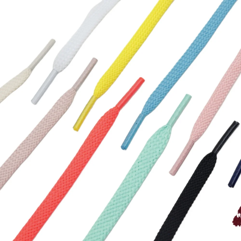 

Unisex Fluorescent Yellow Green Flat Shoelaces Polyester Fabric 0.7cm Width Round Alternative for Sports Casual Shoes Lace Ropes