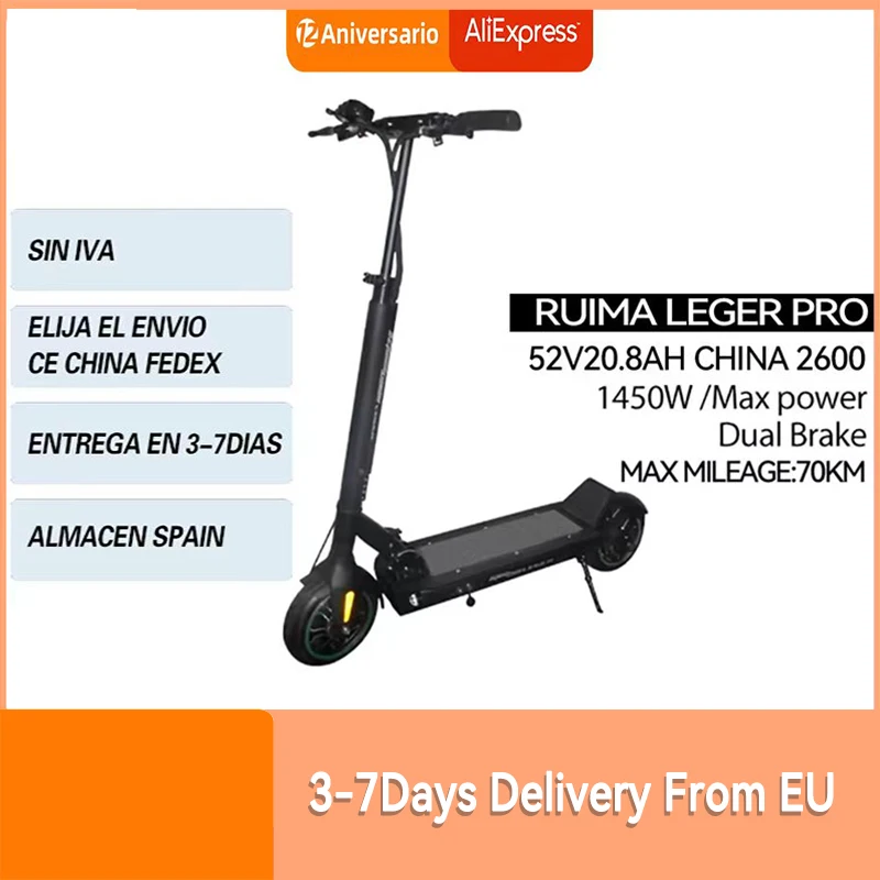 RUIMA-Trottinette Électrique Leger Pro, Moteur de 52V, 600W, 8.5 Pouces, pour Moto et Skateboard