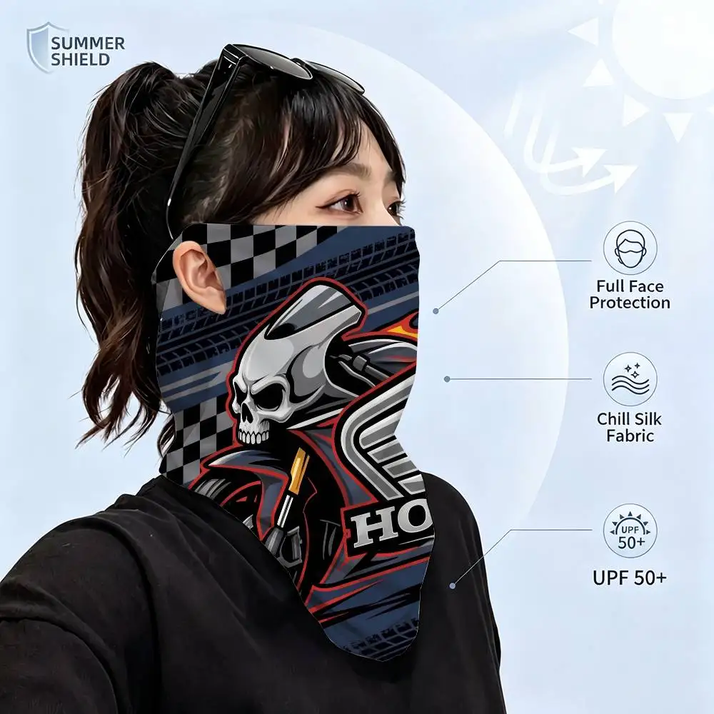 FOR HONDA UPF50+ Ice Silk Neck Gaiter Full Face Mask Cycling Motorcycle Fishing Breathable Sun Protection Face Cover