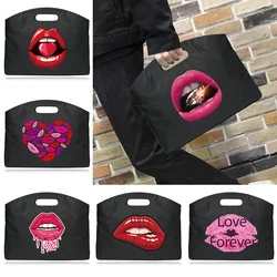 Document Business Briefcase Handbag Mouth Series Pattern Laptop Office Totes Case Sleeve for Macbook Air Pro 13 Ladies Clutches