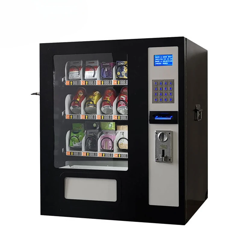 TM031-15 Black Vending Machine Desktop Cash Coin Automatic For Drink Instant Combo Snacks Bevera Tissue Cans Tampon Customizable