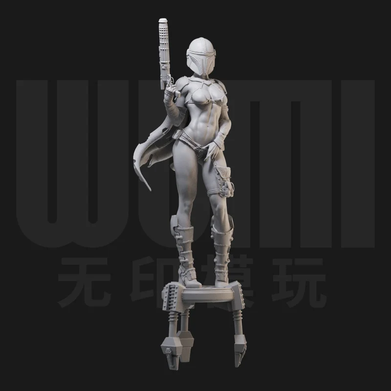 

1/24 Mandalorian Wars 1/18 Gk White Model Handheld 3D Printed Soldier Model Unassembled And Unpainted Kit