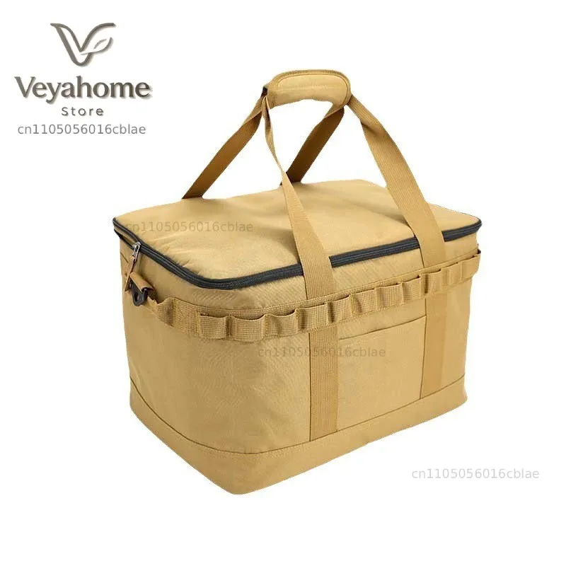 Foldable Oxford Cloth Camping Storage Bag Tactical Gear Organizer Picnic Cookware Tool Bag Waterproof Outdoor Travel Tote