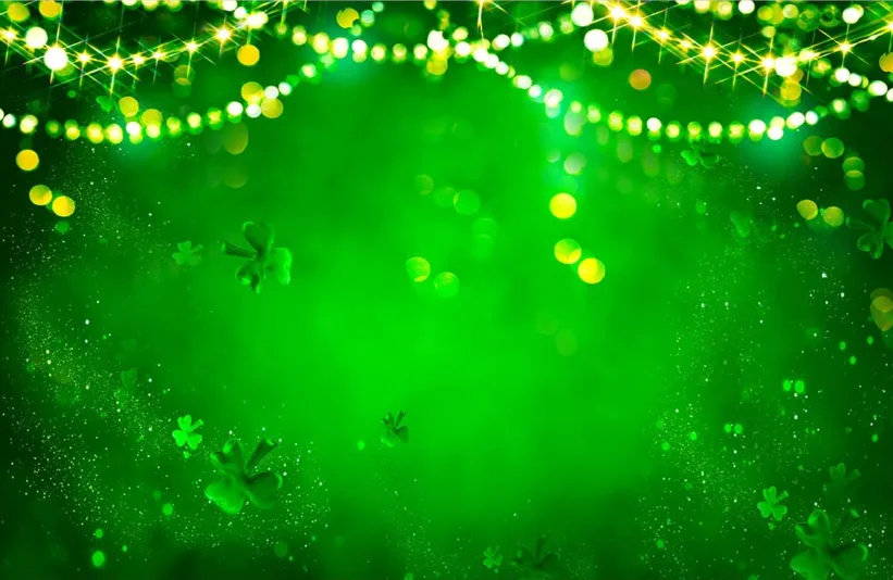 St. Patrick's Day Backdrop Happy St Patricks Day Decoration Green Clover Beer Photography Background Shamrock Irish Luck Day