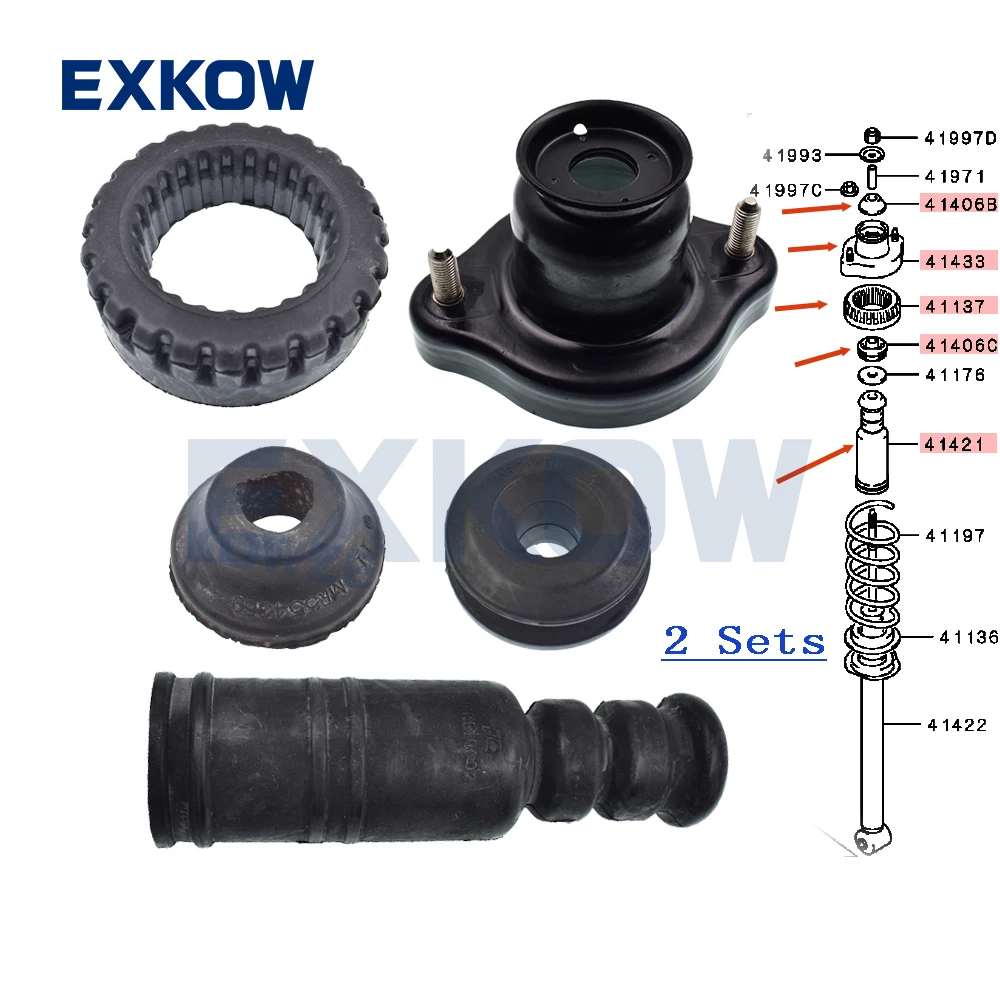 

10PC Rear Suspension Shock Insulator&Bushing Rubber&Damper for Mitsubishi Lancer CS0A 2000- MR491946 MR510002 MB809280 MR554369