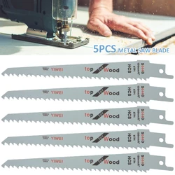 5pcs Universal Jig Saw Blade Set HCS High Carbon Steel Assorted Blades Fast Cut Down Jig Saw Knife for Wood Plastic and Metal