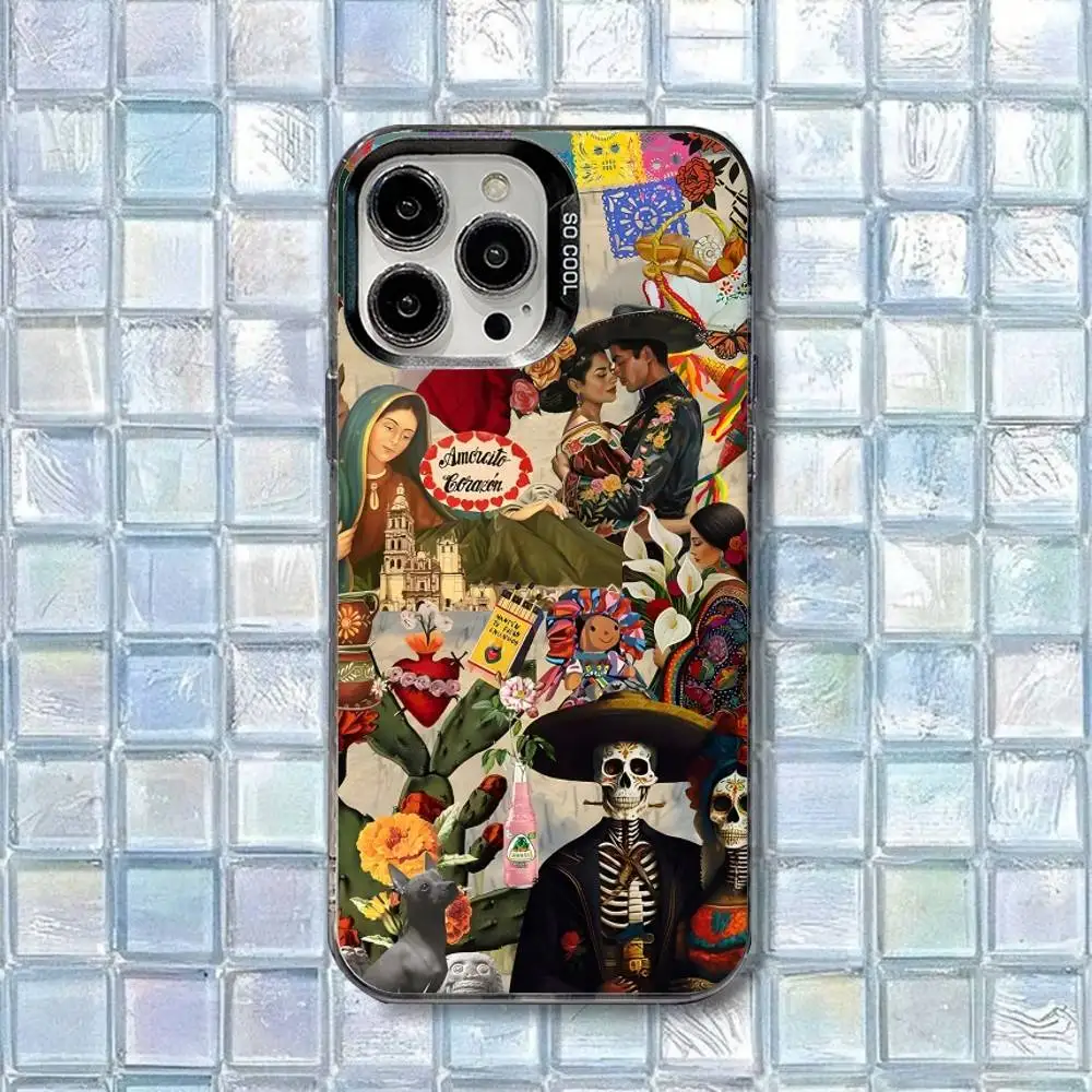 حافظة هاتف فيفا مكسيكو لهاتف آيفون 16,15,14,13,12,11,8,7,Pro,Max,Plus,Mini,XS,SE غطاء غير لامع مقاوم للصدمات