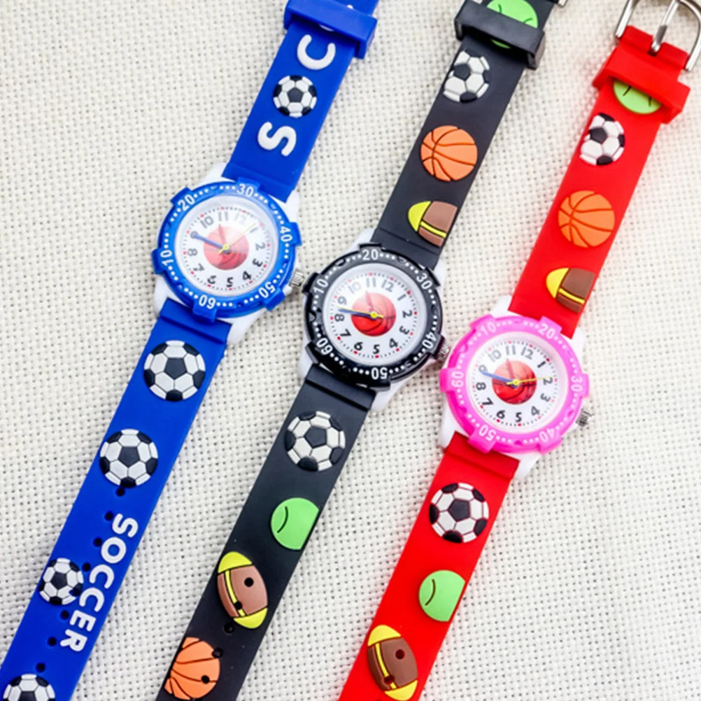 Adorable Kids Cartoon Basketball Pattern Digital Wrist Watch Adjustable Strap Boys Sports Theme Children Belt Time Learning