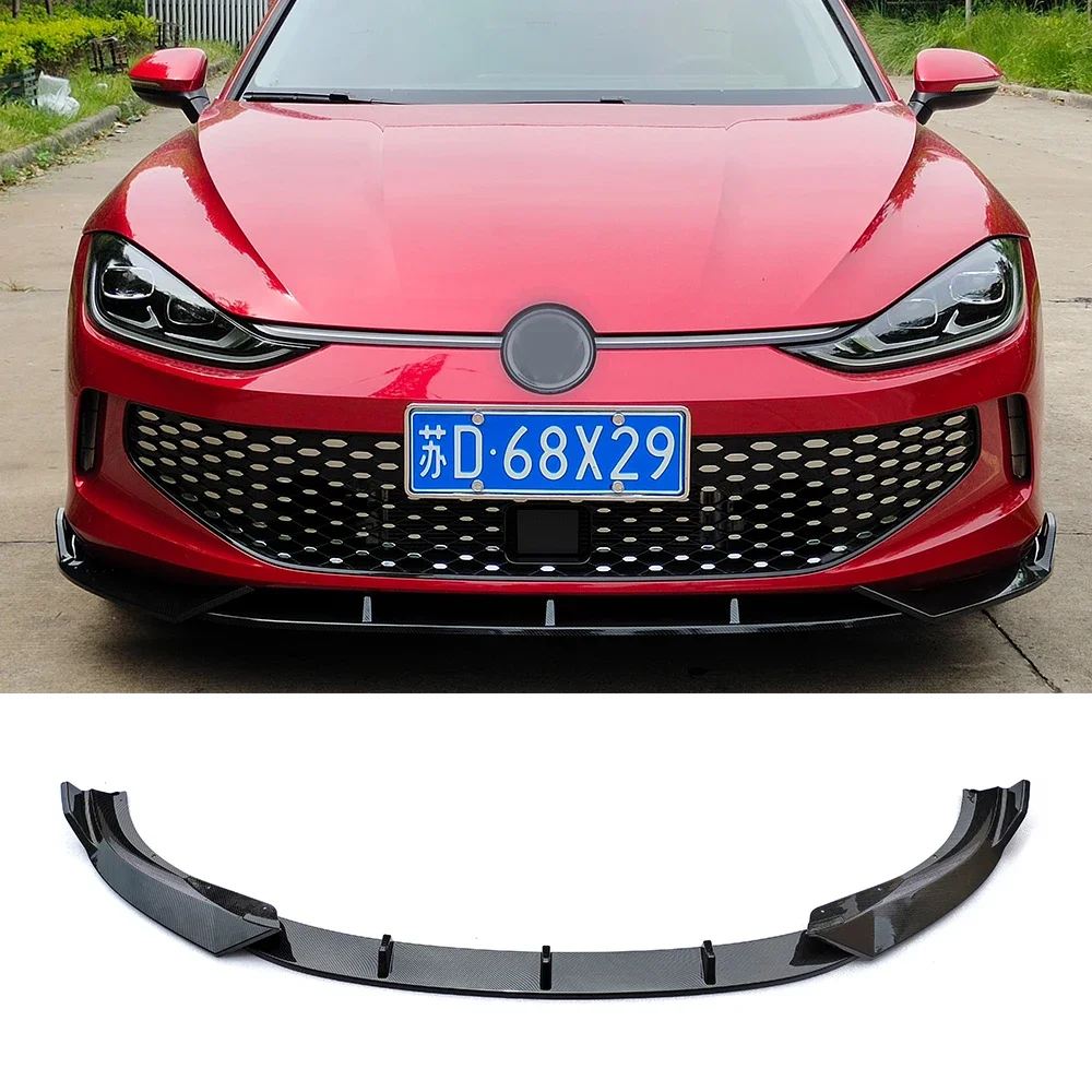 For Volkswagen Lamando 2022 Year Car Front Bumper Chin Tail Bodykit Lip Modification On Bumper Spoiler Chin Bright Black