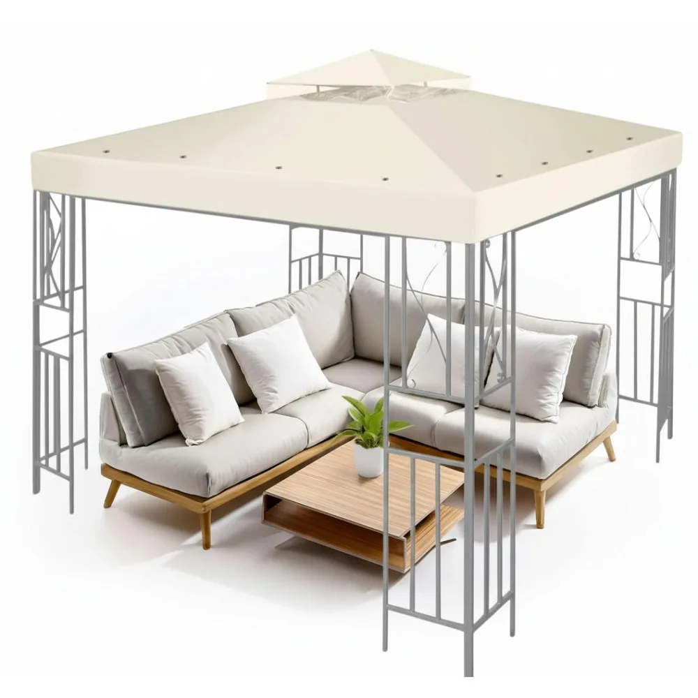 

12x12 Gazebo Replacement Cover - 3.6m x 3.6m Double Tier UV30+ Waterproof Outdoor Canopy for Patio Garden