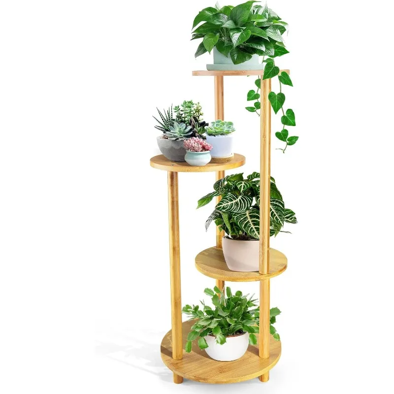 

Plant Stand Indoor, 4 tier Planter Shelf for Multiple Plants, Corner Decor Tall Holder Living Room, Outdoor Plants Display Rack