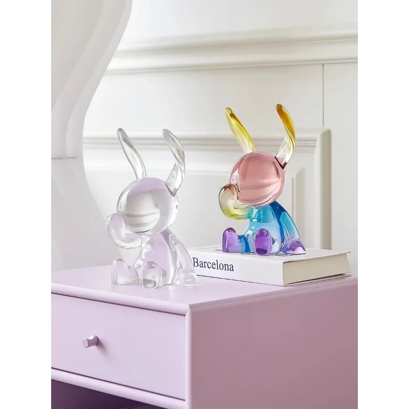 Jouet d'ornement de beurre de lapin de dessin animé, décoration de qualité supérieure, meuble TV de salon