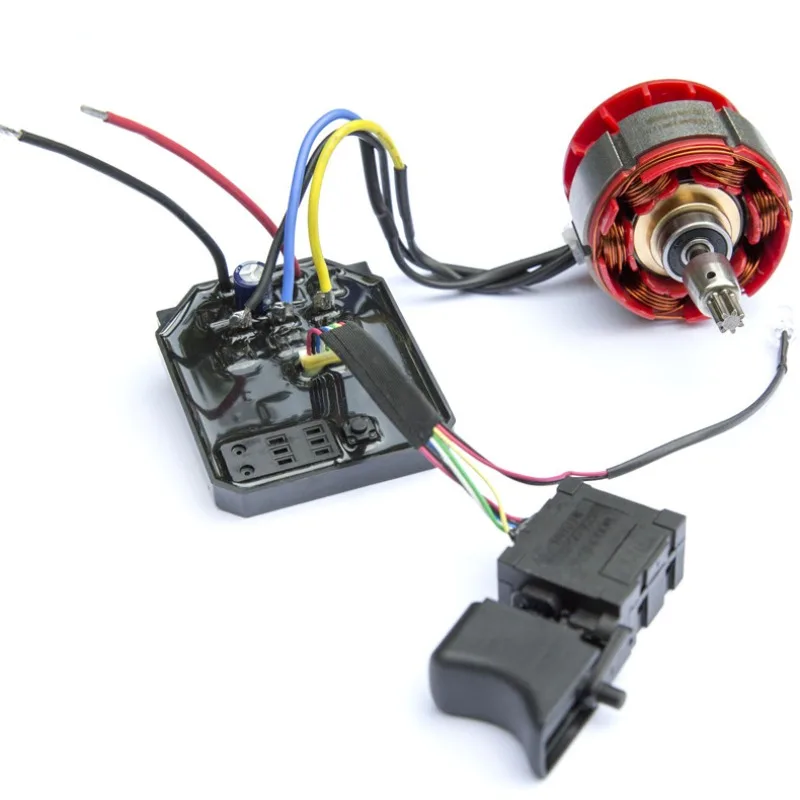 2106 Cordless Impact Wrench Repair Kit, 8-Wire Switch + Controller + 7-Tooth Brushless Motor, Power Tool Replacement Accessory